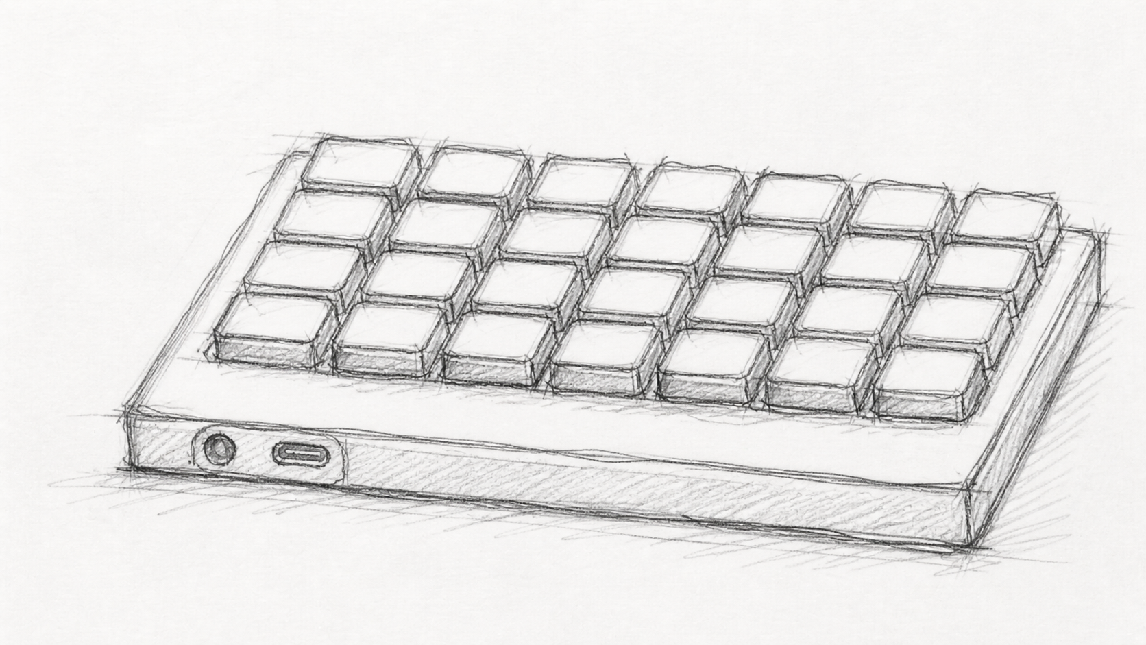 キーボード外観のラフスケッチ